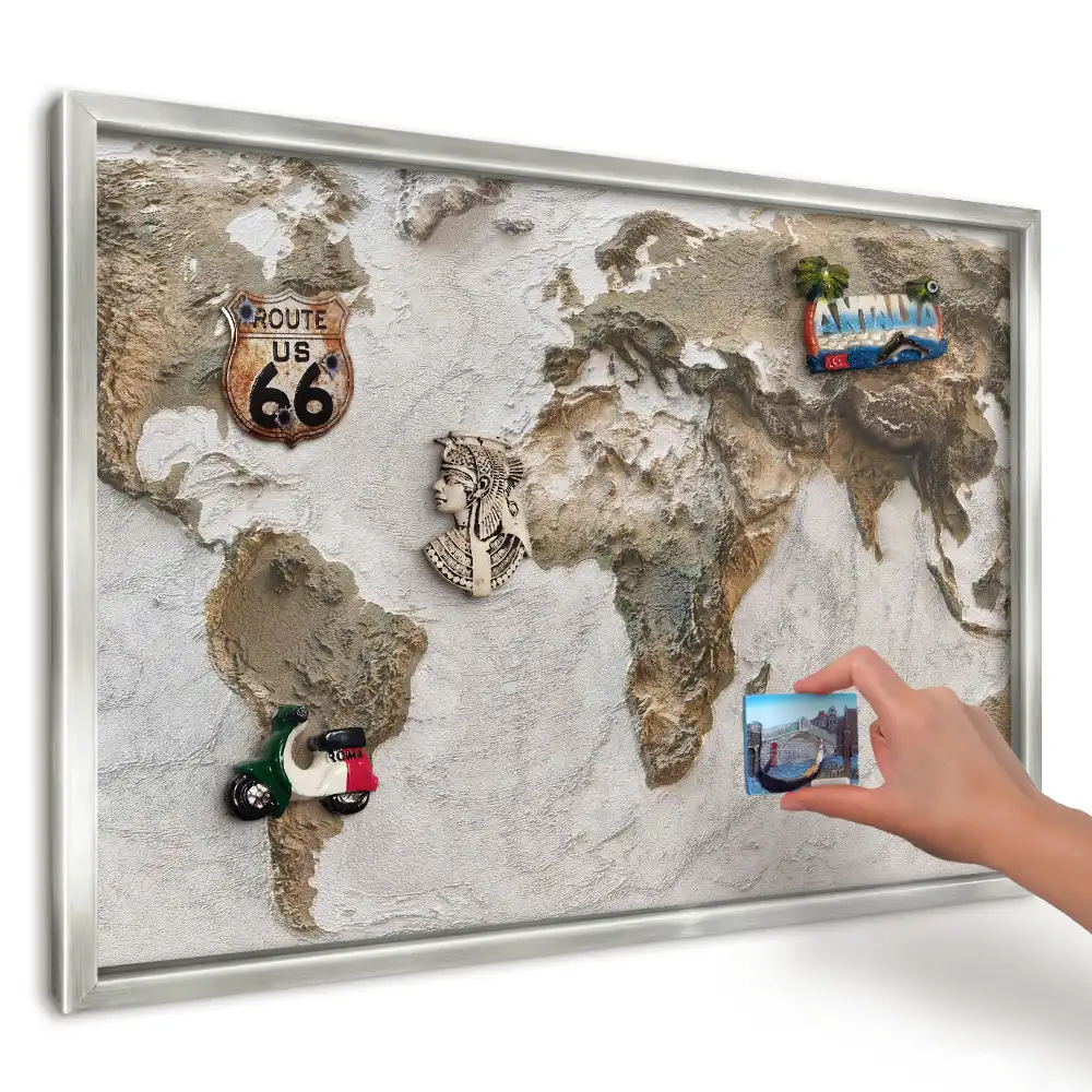 Magnetická tabuľa reliéfna mapa Zeme