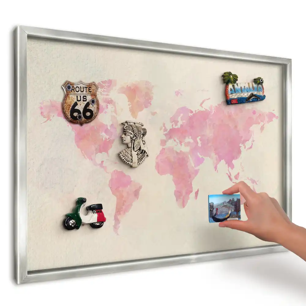 Magnetická tabuľa na cestovateľské suveníry Harmonická akvarelová mapa