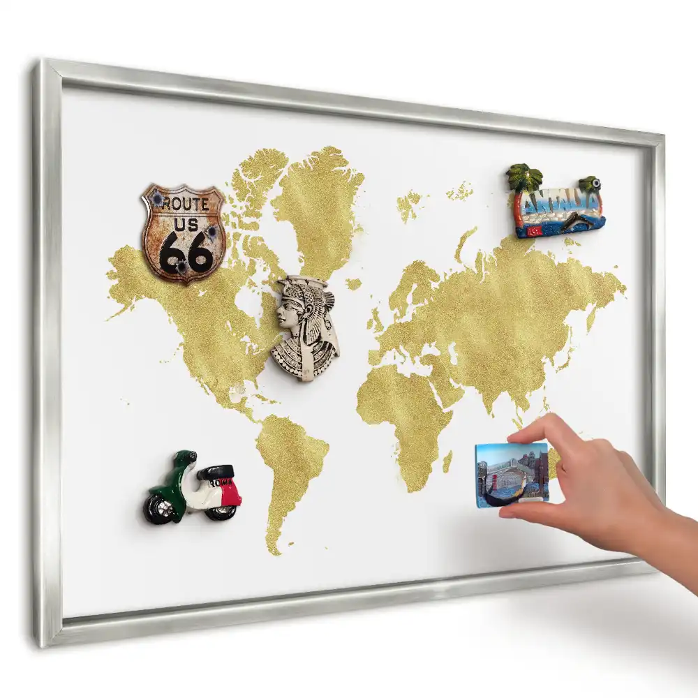 Magnetická tabuľa na suveníry Žltá mapa na bielom