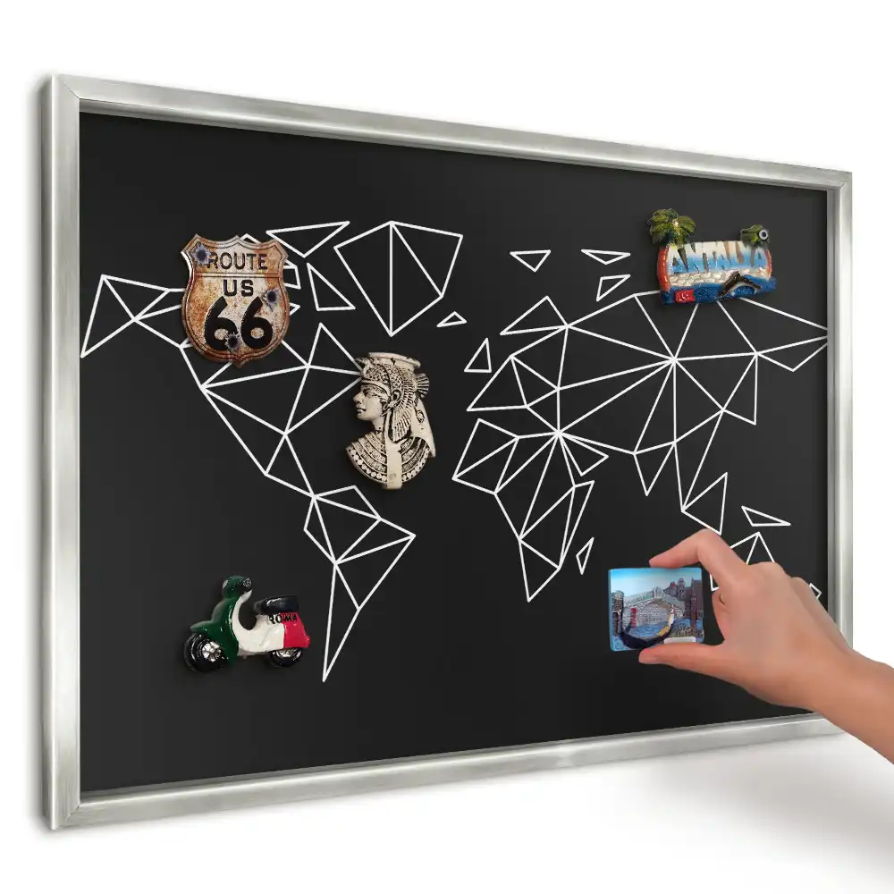 Geometrická elegantná magnetická tabuľa na mapu z ciest