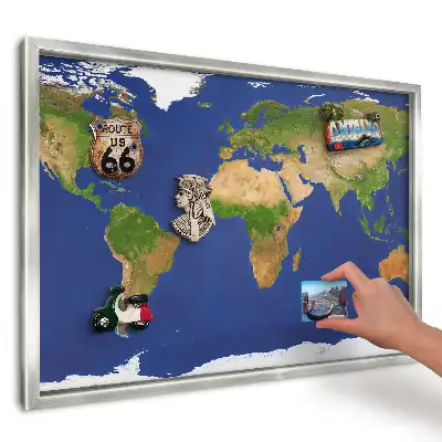 Magnetická tabuľa na cestovateľské magnety Mapa modrého oceánu