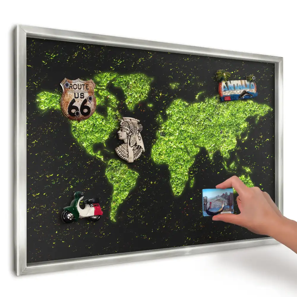 Magnetická tabuľa na suveníry Mapa zelených listov