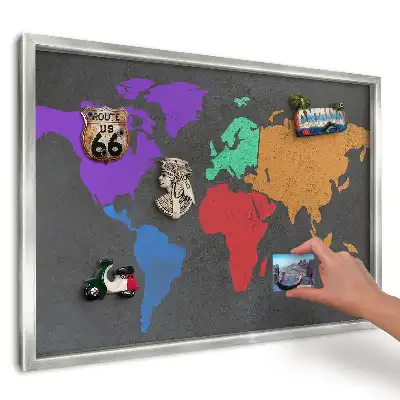 Magnetická tabuľa na magnetky z dovolenky Farebná mapa na tme