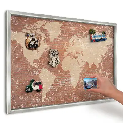 Magnetická tabuľa na magnetky z dovolenky Priemyselná mapa na tehle