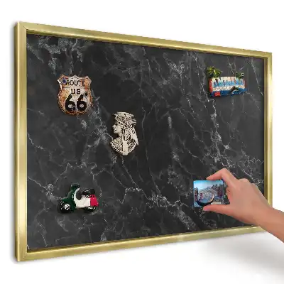 Magnetická tabuľa na magnetky z ciest Tmavý mramor so svetlými žilkami
