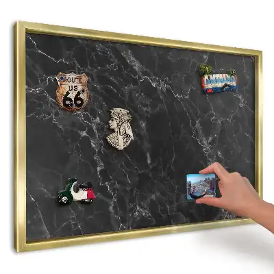 Magnetická tabuľa na cestovateľské suveníry Kontrastný čierny mramor