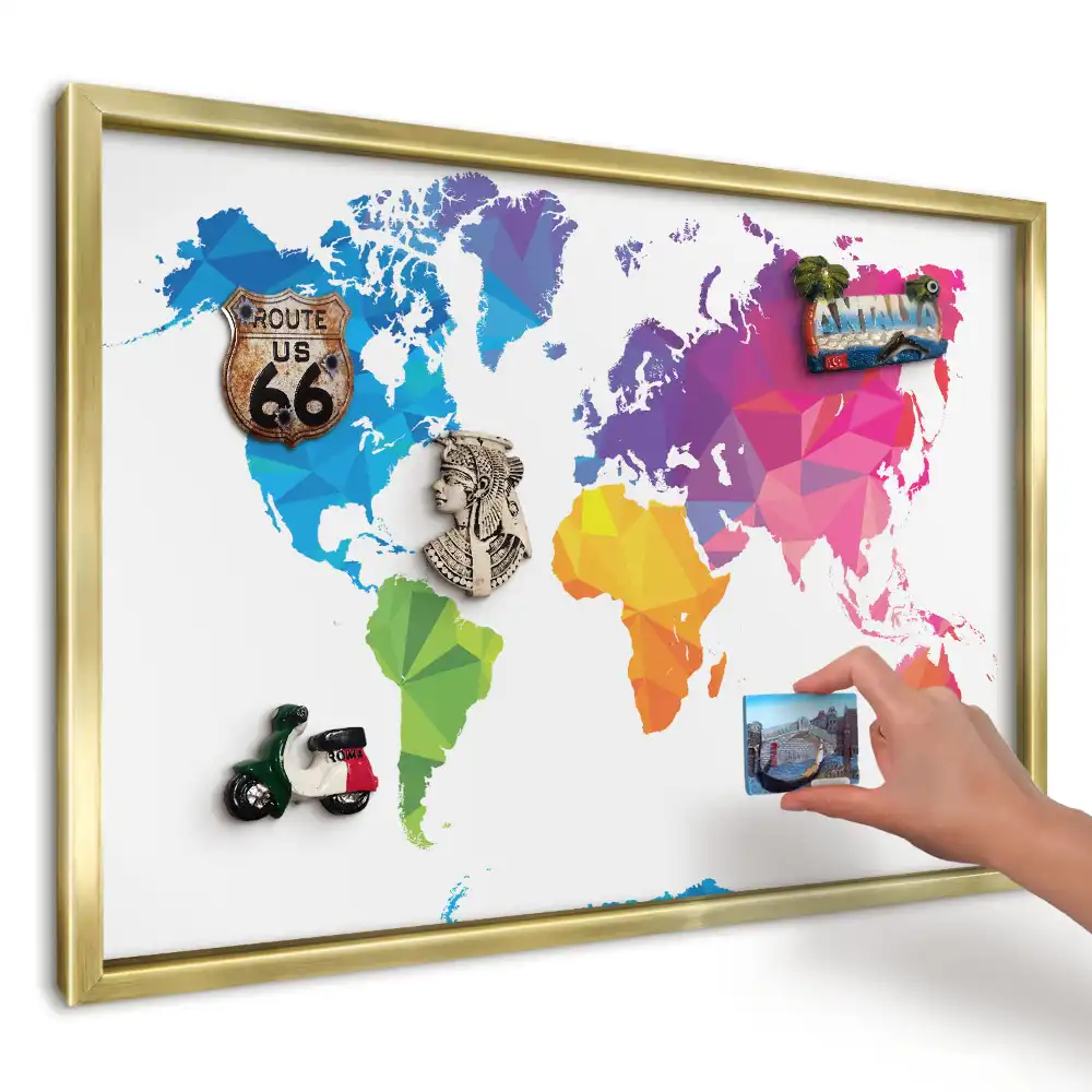 Magnetická tabuľa na suveníry z ciest Geometrická mapa farieb