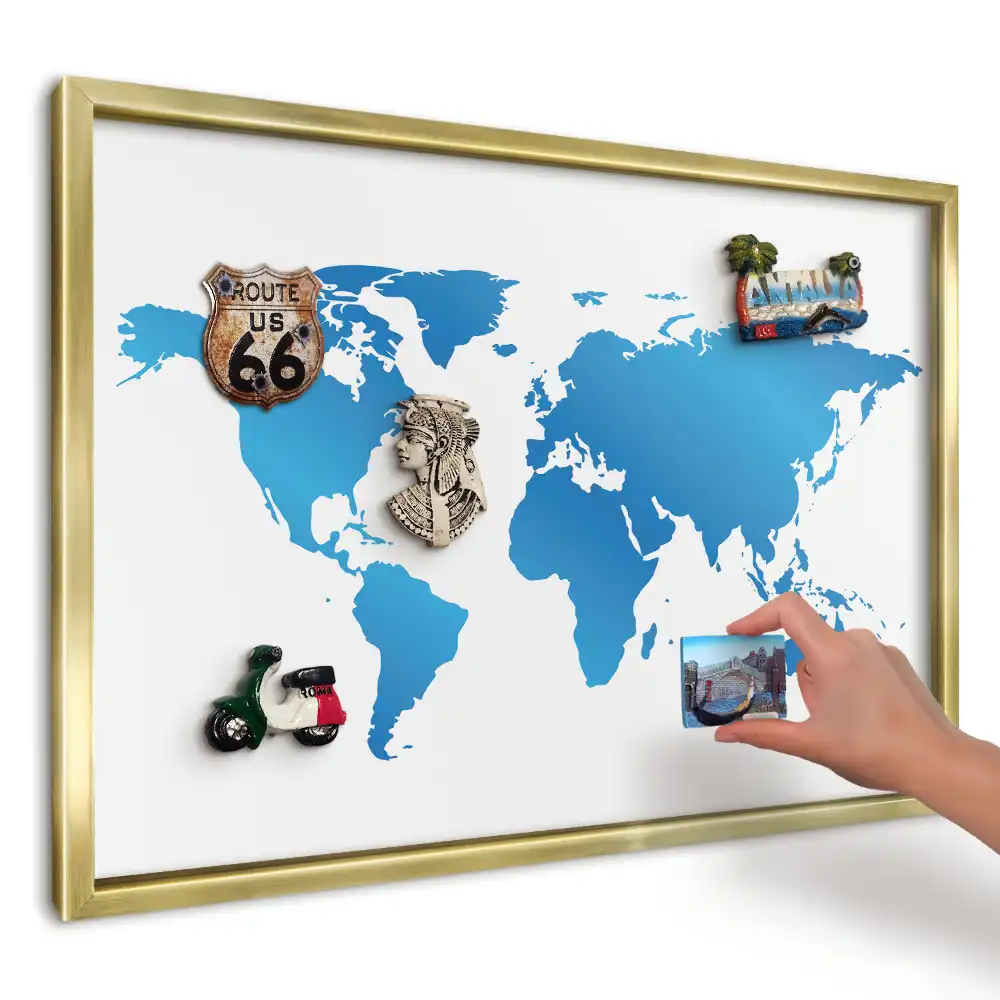 Magnetická tabuľa na suveníry Modrá mapa sveta