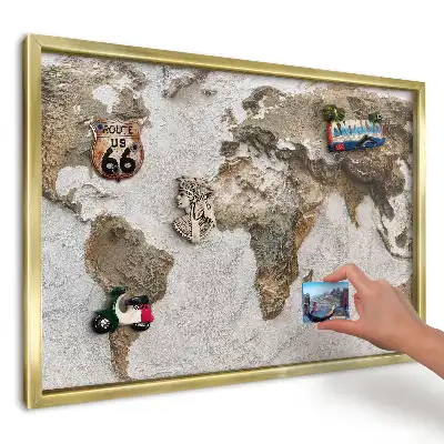 Magnetická tabuľa na magnetky Reliéfna mapa Zeme