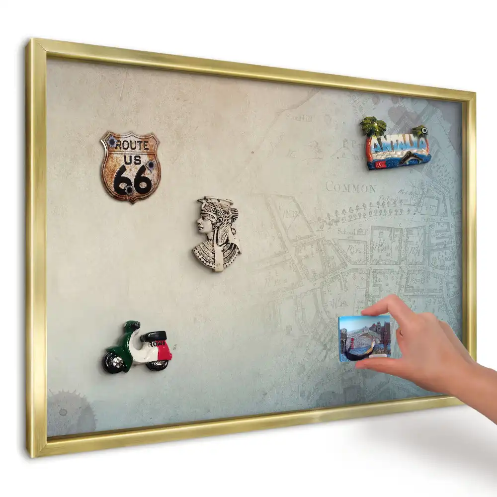 Magnetická tabuľa na suveníry tlmená mapa mesta