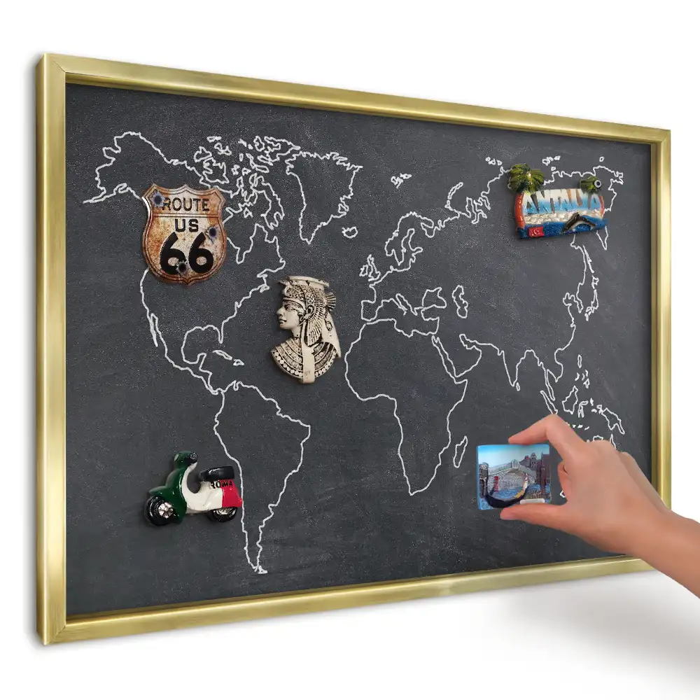 Magnetická tabuľa Mapa sveta na tmavom pozadí