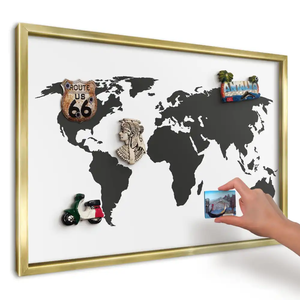 Magnetická tabuľa na magnetky Elegantná čiernobiela mapa