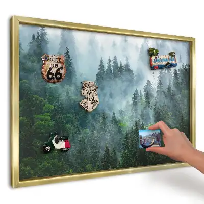 Magnetická tabuľa na magnetky Hmlistý les na slnku