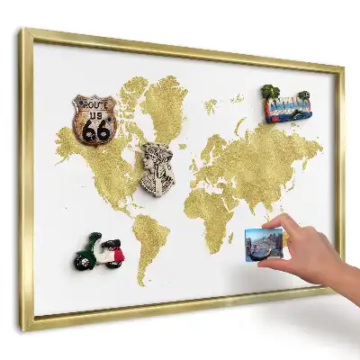Tabuľa na magnetky z ciest Žltá mapa na bielom