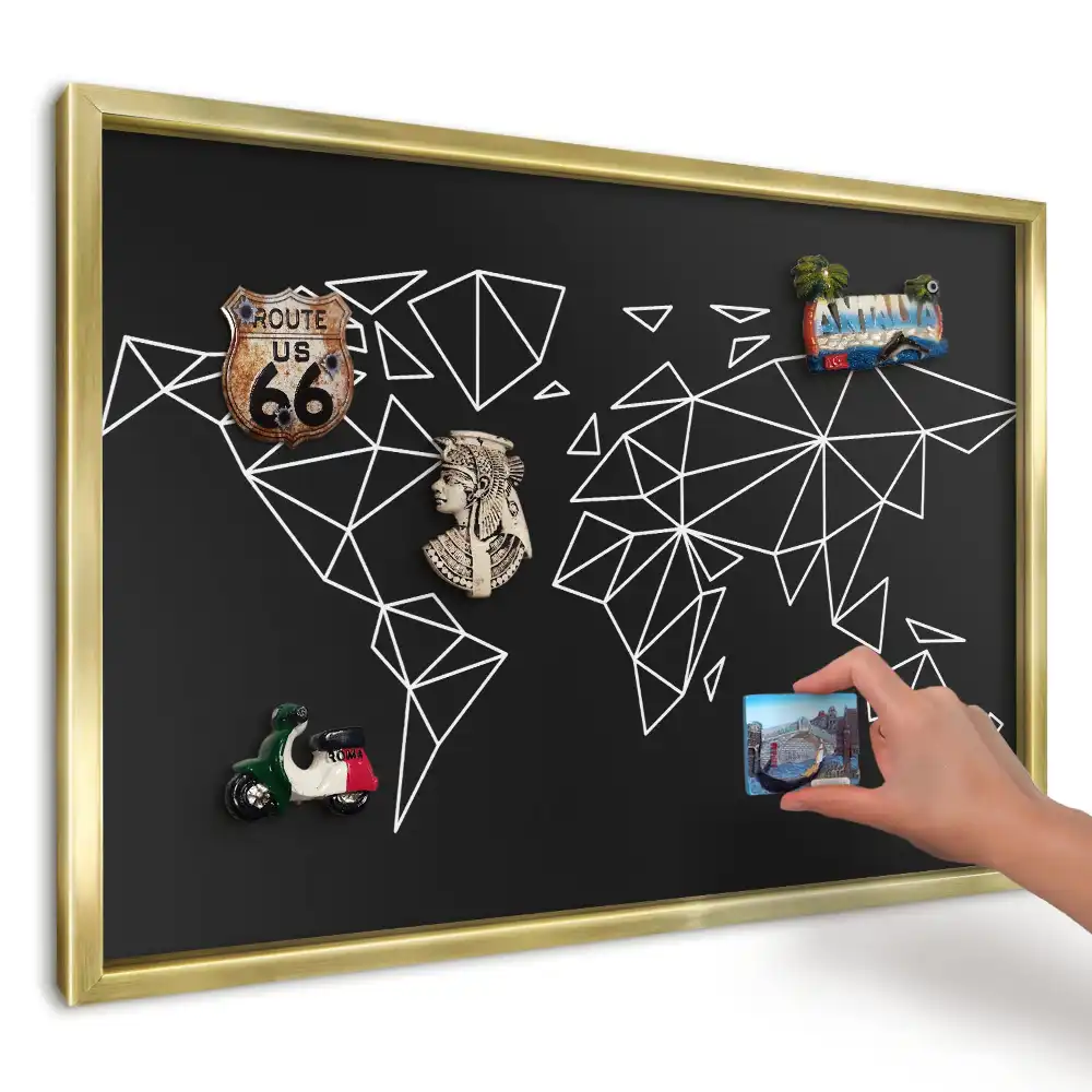 Magnetická tabuľa s motívom geometrickej elegantnej mapy