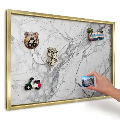 Magnetická tabuľa na magnetky Elegantný sivý a biely mramor
