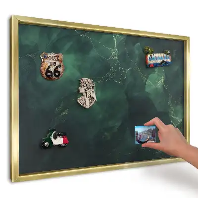 Tabuľa na magnetky z ciest Tmavozelené, jemné čiary