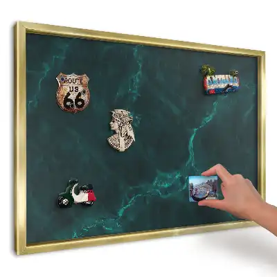 Tabuľa na magnetky z ciest Tmavozelený mramor