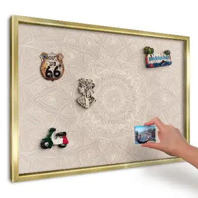 Magnetická tabuľa na cestovateľské suveníry Geometria krémovej mandaly