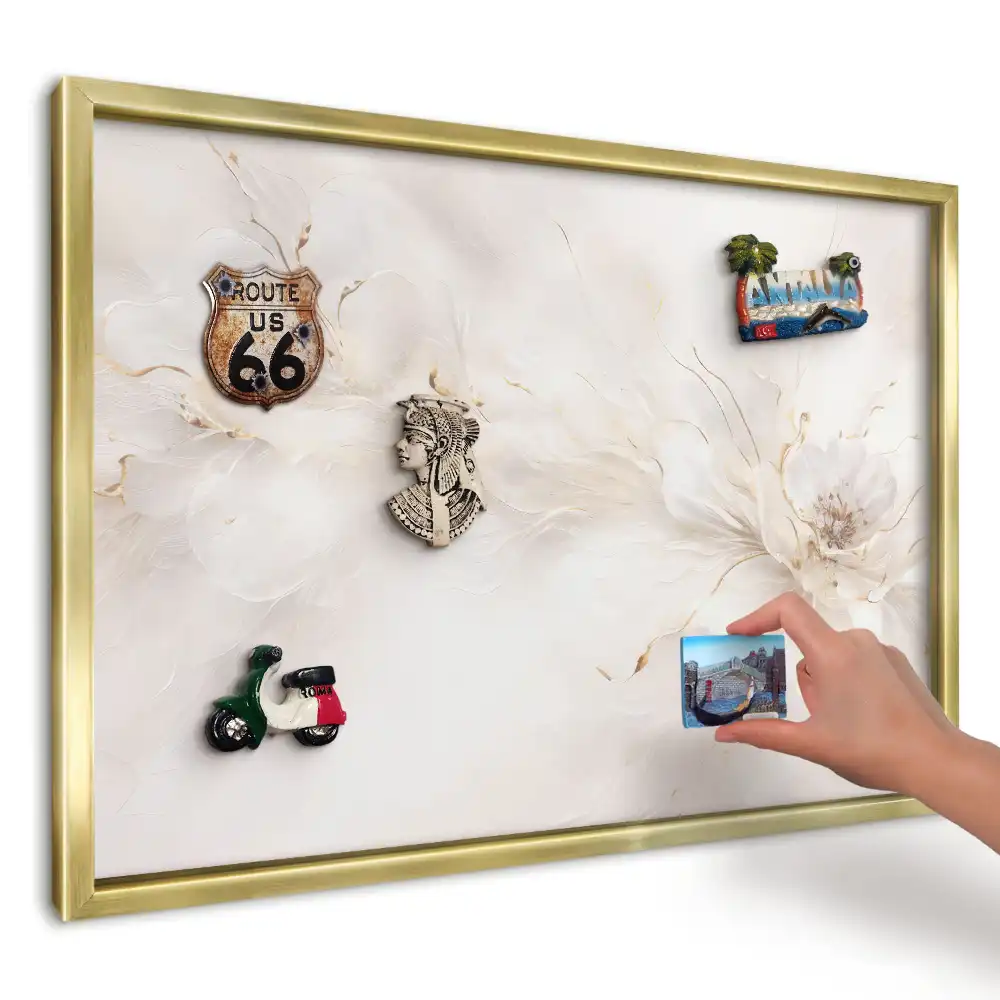 Magnetická tabuľa na magnetky s elegantným kvetinovým motívom