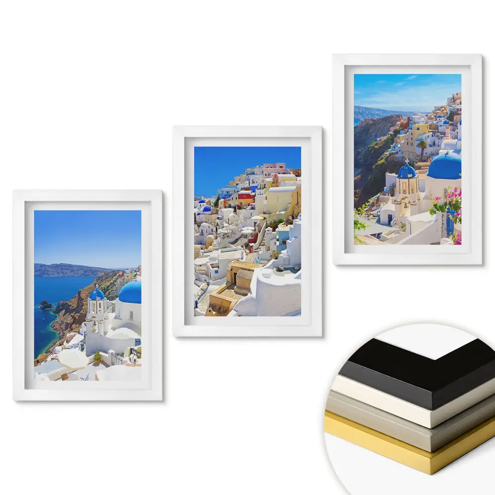 Set obrazov na stenu Malebné výhľady na Santorini na slnku