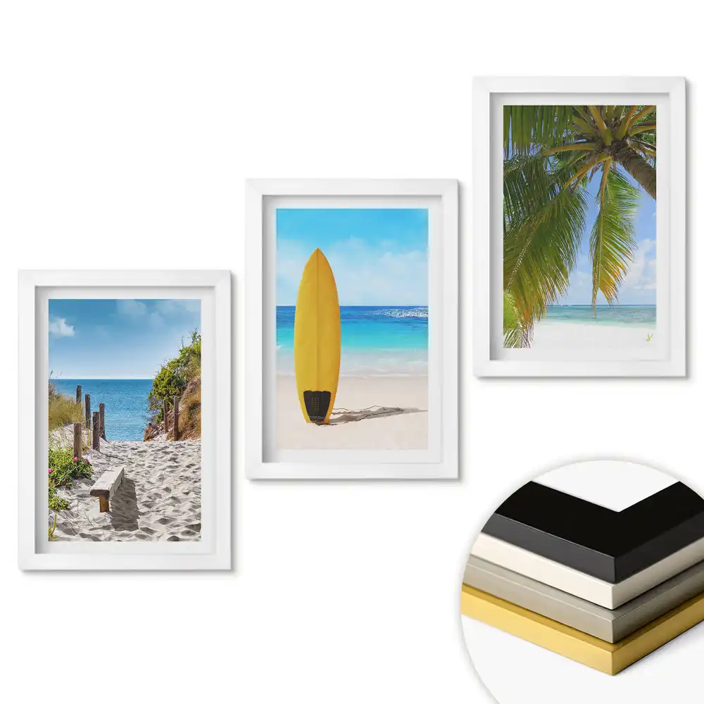 Set obrazov na stenu Rajské pláže a surfovanie na slnku