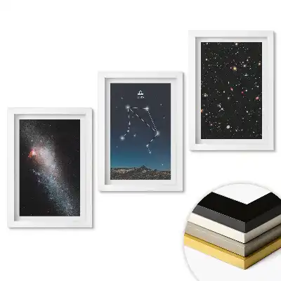 Sada 3 obrazov v ráme Kozmická krása vesmíru v grafike