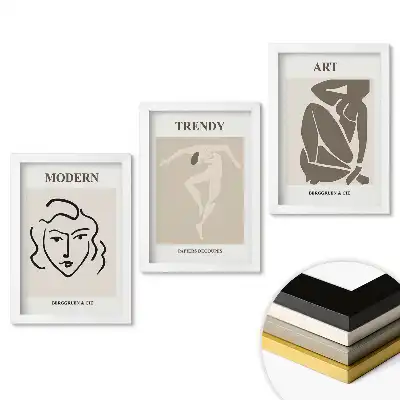 Set obrazov na stenu Moderné umenie v minimalistickom štýle