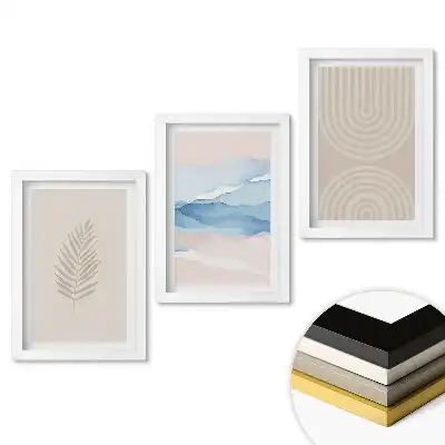 Set obrazov na stenu Minimalistická grafika v pastelových farbách