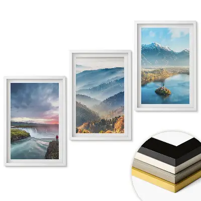 Triptych v ráme Malebné prírodné krajiny