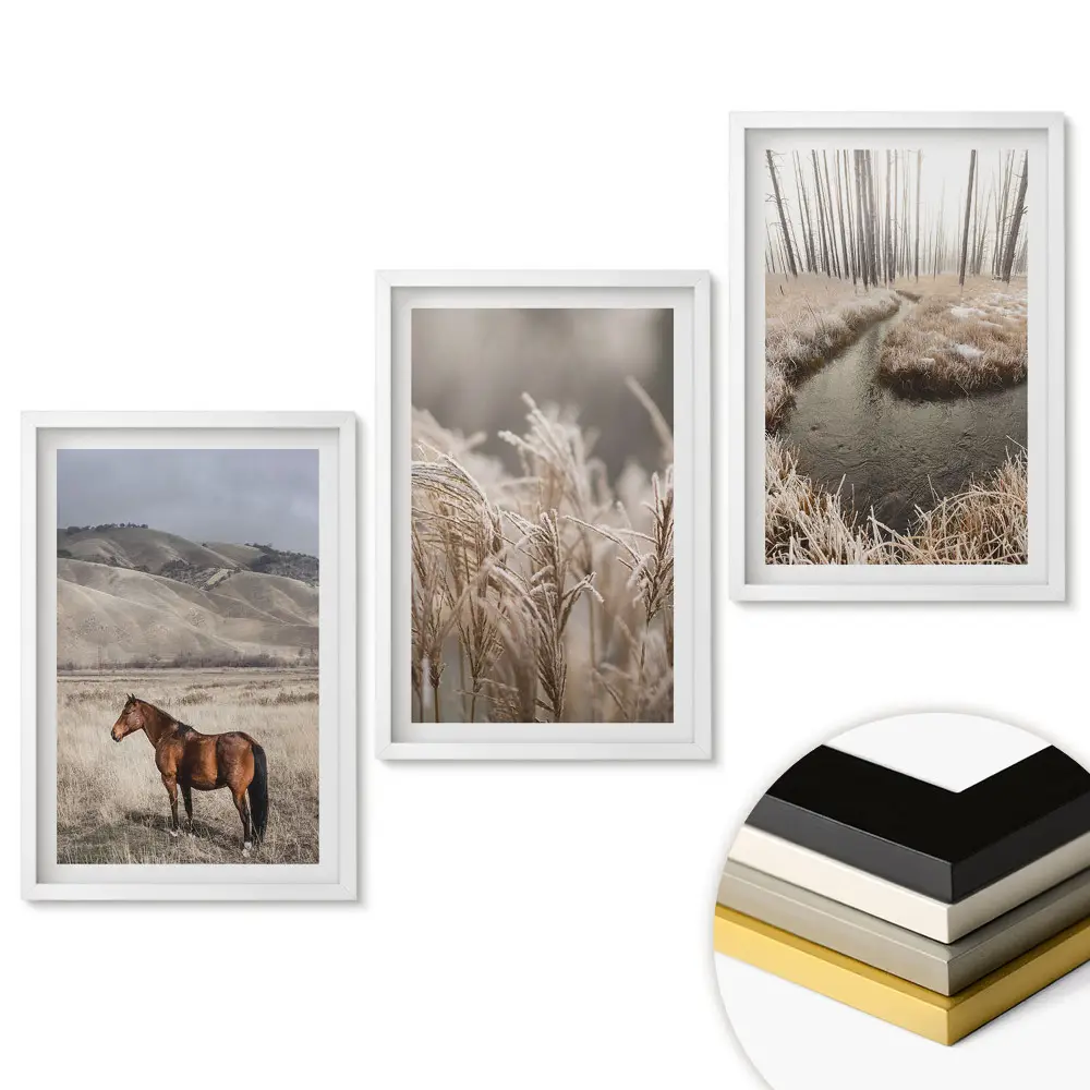 Triptych v ráme Prírodné krajiny v minimalistickom štýle