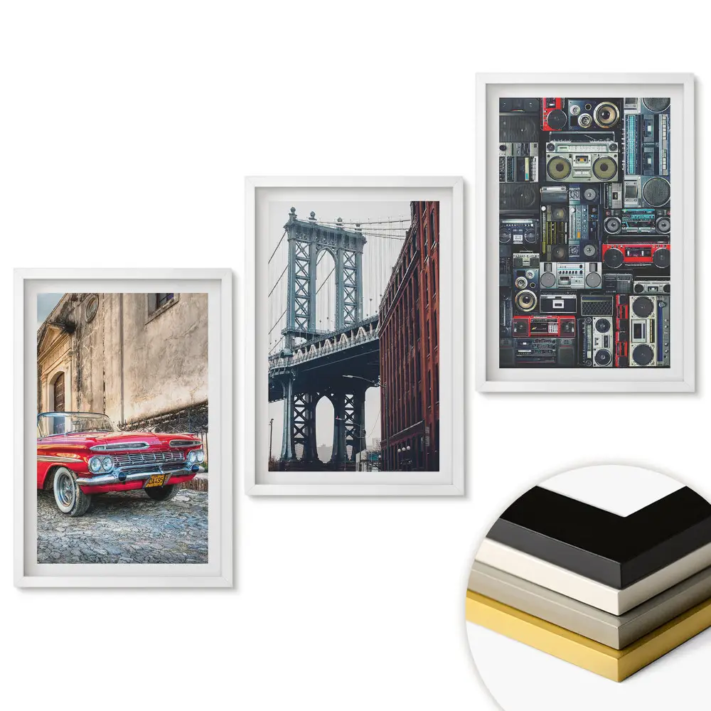 Triptych v ráme Zbierka nostalgických mestských motívov