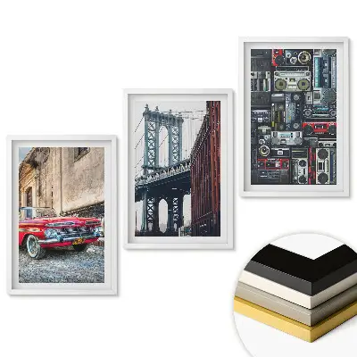 Triptych v ráme Zbierka nostalgických mestských motívov