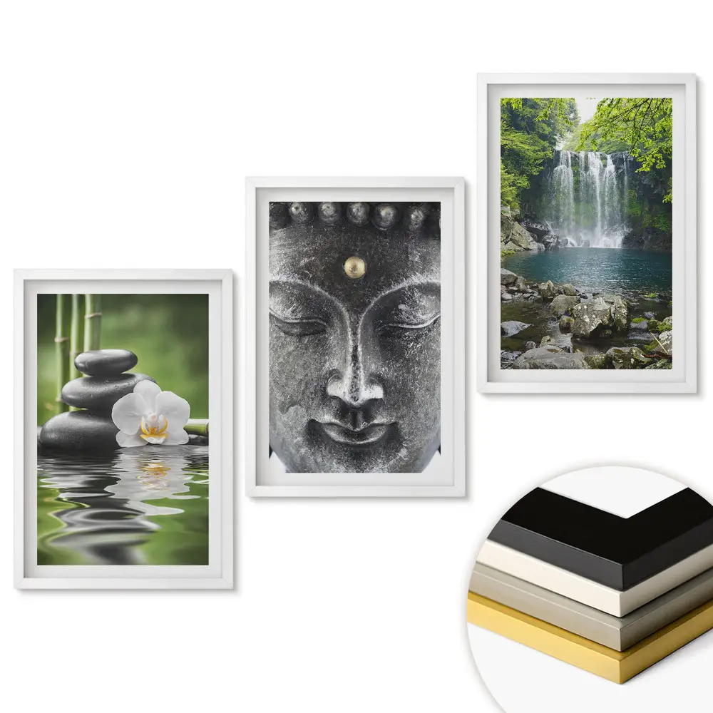 Triptych Harmónia prírody a pokoja v ráme