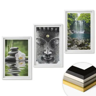 Triptych Harmónia prírody a pokoja v ráme