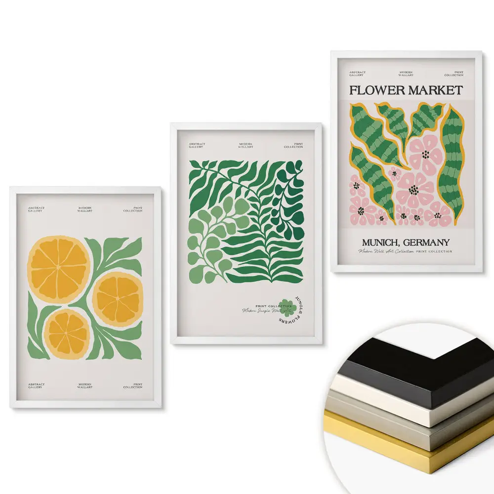 Triptych v ráme Inšpirácie z kvetinového trhu a ovocia