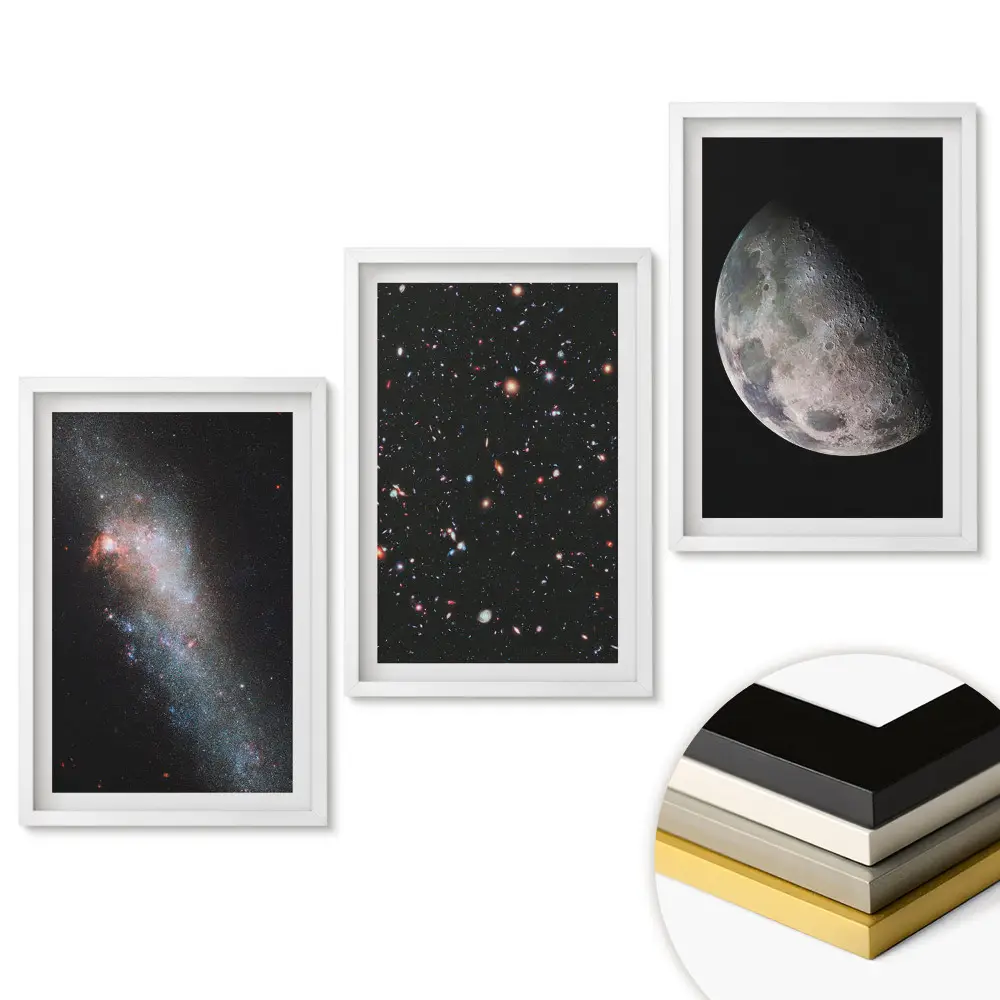 Triptych v ráme Kozmická krása vesmíru v obrazoch