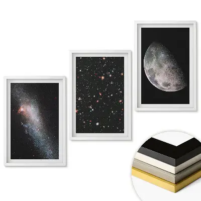 Triptych v ráme Kozmická krása vesmíru