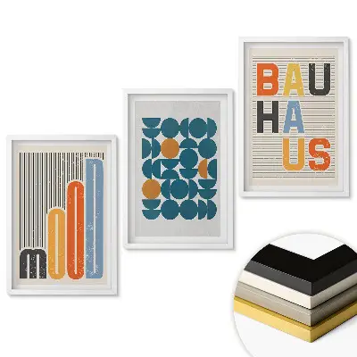 Sada nástenných obrazov Moderná grafika v štýle Bauhaus