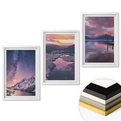 Triptych v ráme s dizajnom ohromujúcej prírodnej krajiny