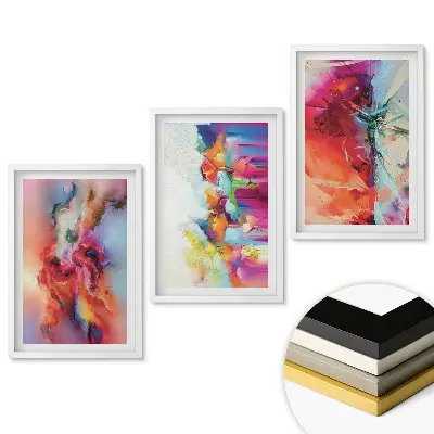 Triptych v ráme Farebné abstrakcie plné energie