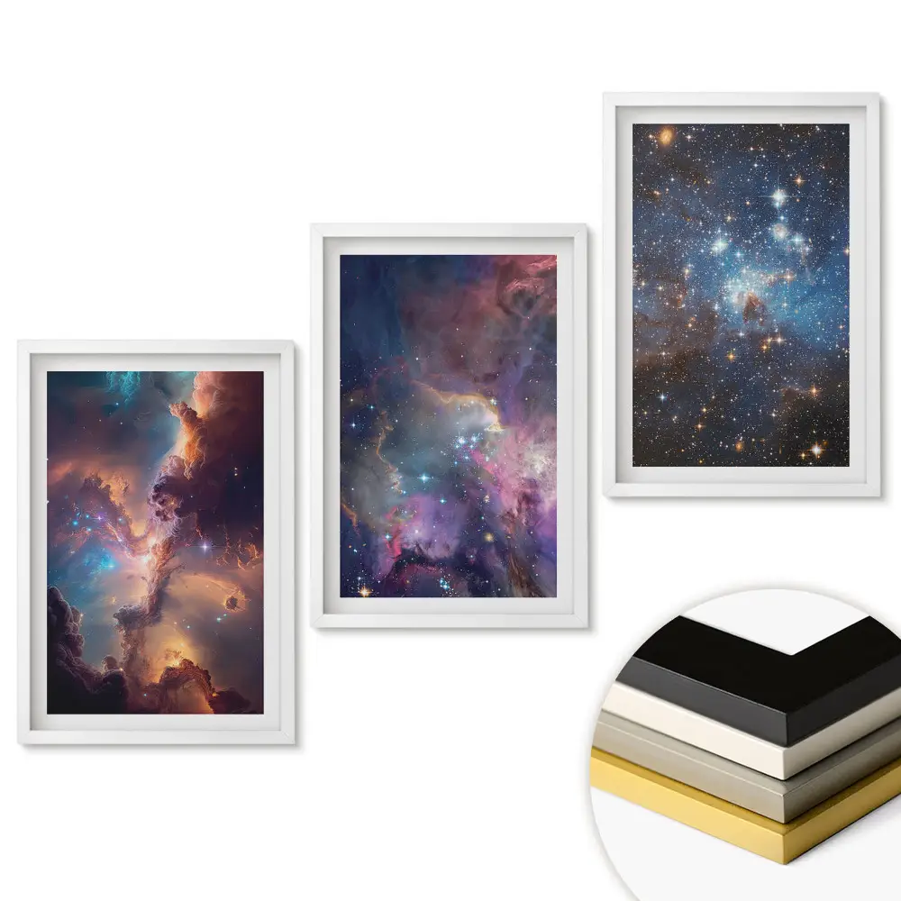 Triptych v ráme Kozmická krása v troch verziách