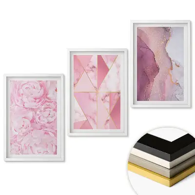 Triptych v ráme Ružové inšpirácie v jemných odtieňoch