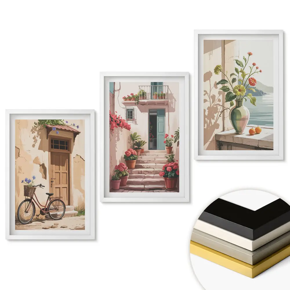 Set obrazov na stenu Očarujúce stredomorské výhľady na obrázkoch