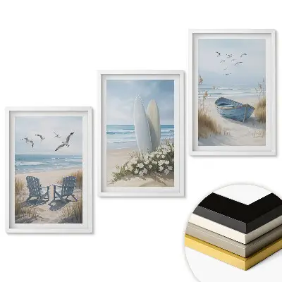 Triptych v ráme Pokojné pláže a morské dobrodružstvo