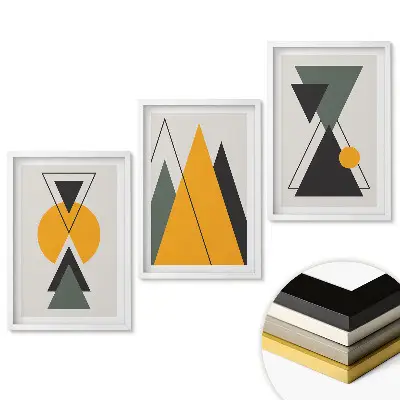 Triptych v ráme Geometria v modernej verzii