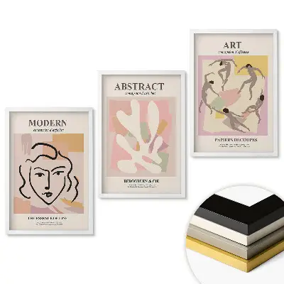 Triptych v ráme Štýlová grafika pre moderné interiéry