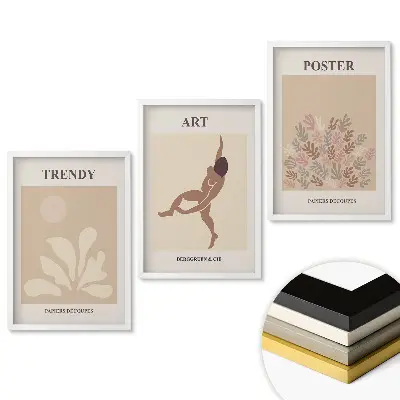 Moderný triptych v ráme pre štýlové interiéry