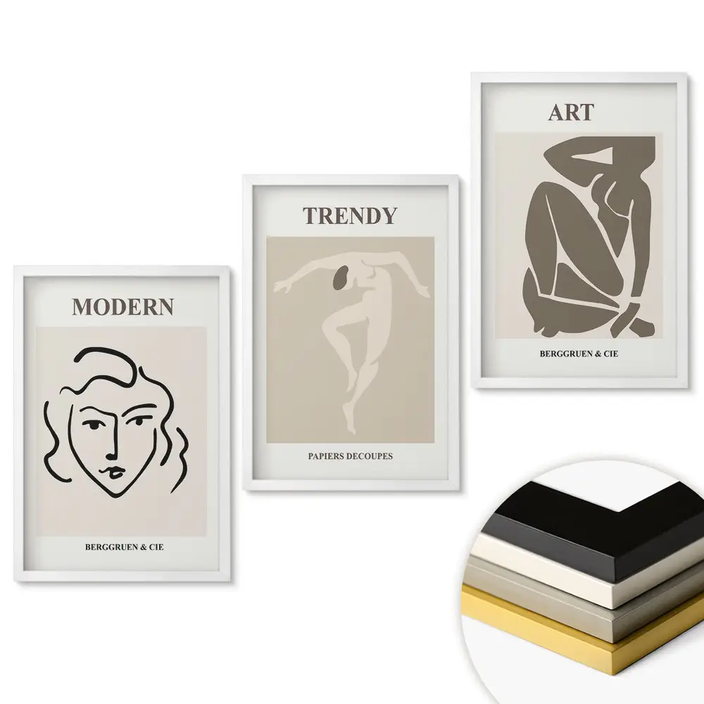 Triptych v ráme Moderné umenie v minimalistickom štýle