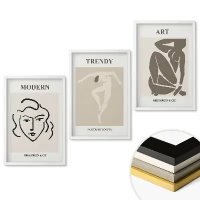 Triptych v ráme Moderné umenie v minimalistickom štýle